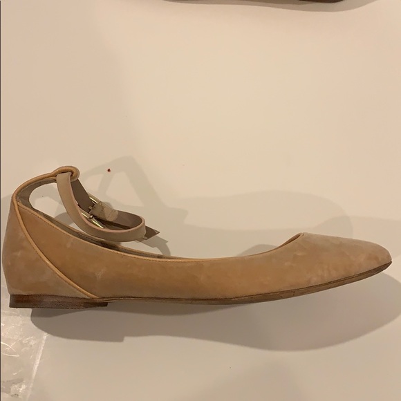 Chloe velvet/ kid skin detail flats - Picture 5 of 9